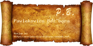 Pavlekovics Bíbora névjegykártya